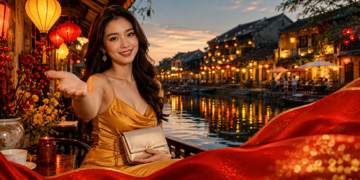 Người dùng Hội An thưởng cà phê và xem thông tin ưu đãi VIP sau khi nạp tiền thành công